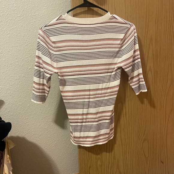 Frame Stripe Ribbed Cotton & Wool Sweater - Picture 2 of 3